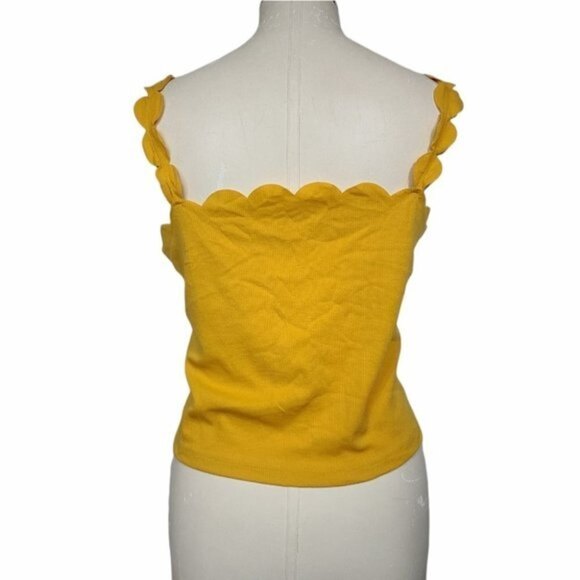 Shein Curve Scalloped Yellow Crop Top 3XL - Picture 3 of 5